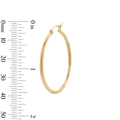 10K Hollow Gold Diamond-Cut Hoops