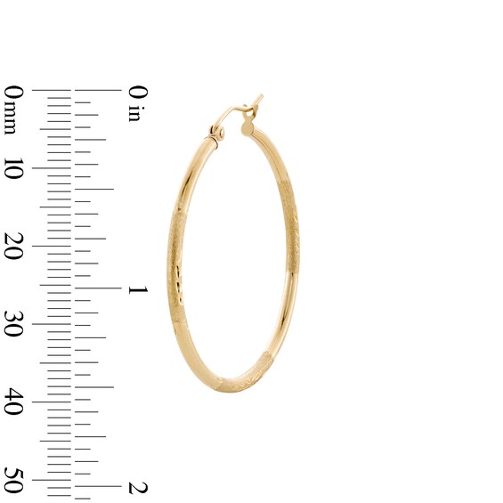 10K Hollow Gold Diamond-Cut Hoops