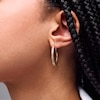 Thumbnail Image 2 of 10K Semi-Solid Gold CZ Channel Set Hoops