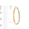 Thumbnail Image 3 of 10K Semi-Solid Gold CZ Channel Set Hoops