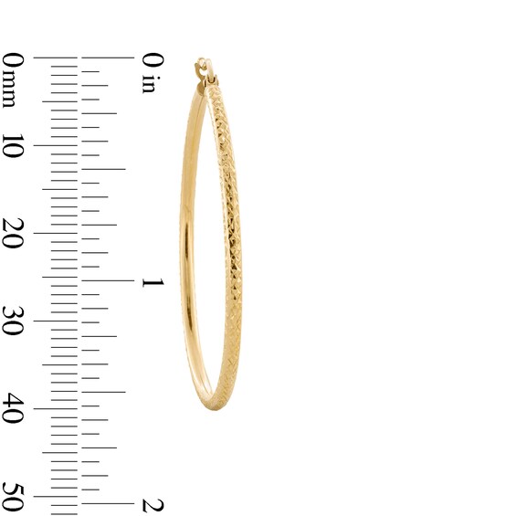 10K Hollow Gold Diamond-Cut Hoops