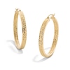Thumbnail Image 1 of 10K Hollow Gold Diamond-Cut Inside Out Square Hoops