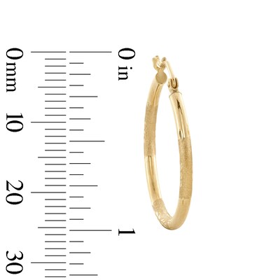 10K Hollow Gold Diamond-Cut Hoops