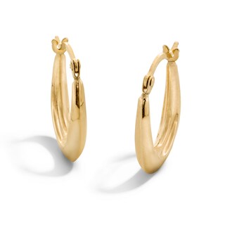 10K Hollow Gold Statement Hoops