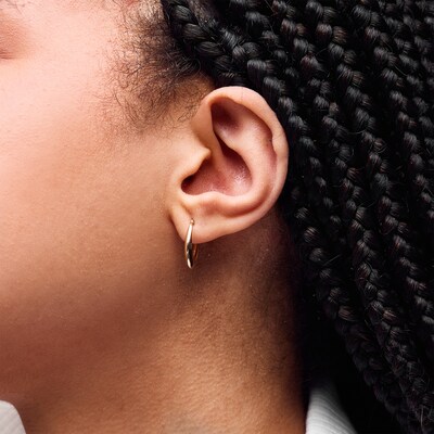 10K Hollow Gold Statement Hoops