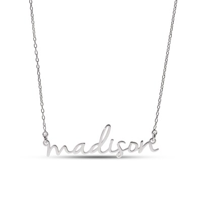 Sterling Silver Lowercase Name Rolo Necklace - 16"