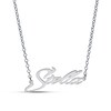 Sterling Silver Slant Curved Edge Name Rolo Necklace - 16"