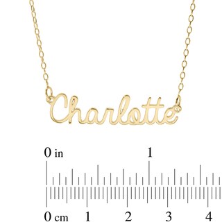 14K Gold Plated Handwriting Name Rolo Necklace - 16"