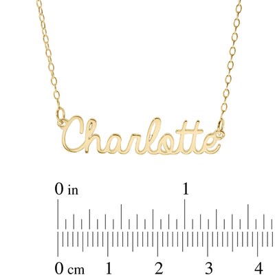 14K Gold Plated Handwriting Name Rolo Necklace - 16"