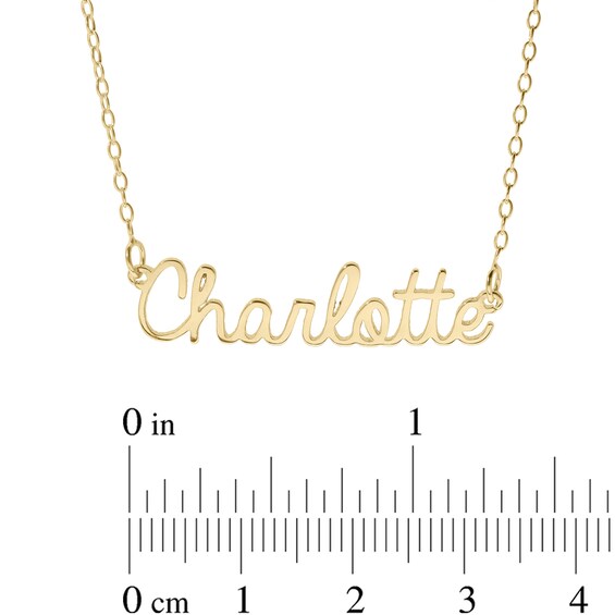 14K Gold Plated Handwriting Name Rolo Necklace - 16"