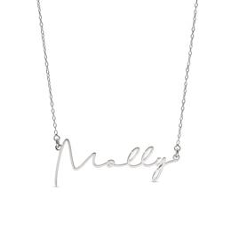 Sterling Silver Modern Thin Name Rolo Necklace - 16"