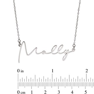Sterling Silver Modern Thin Name Rolo Necklace - 16"