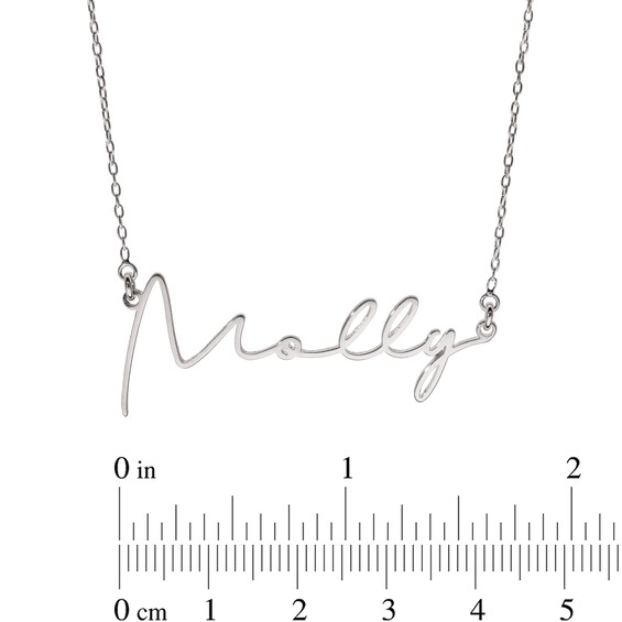 Sterling Silver Modern Thin Name Rolo Necklace - 16"
