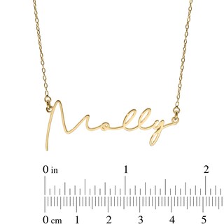 14K Gold Plated Modern Thin Name Rolo Necklace - 16"