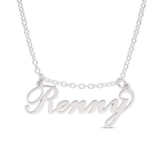 Sterling Silver Moveable Name Link Necklace - 16"
