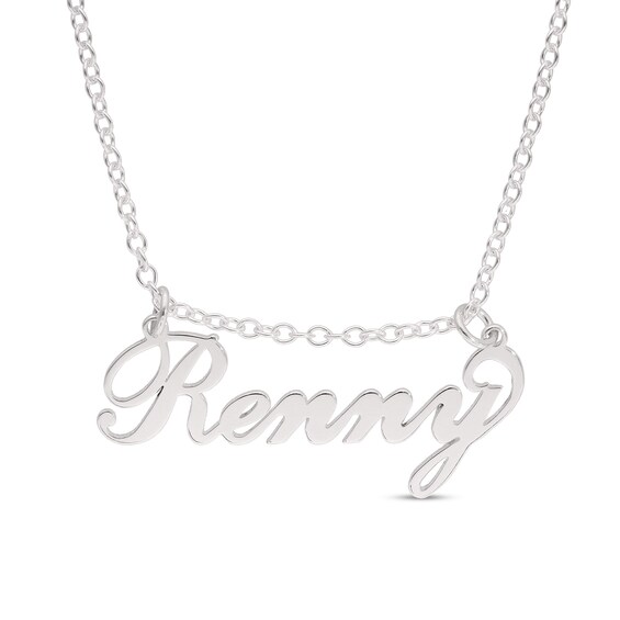 Sterling Silver Moveable Name Link Necklace - 16"