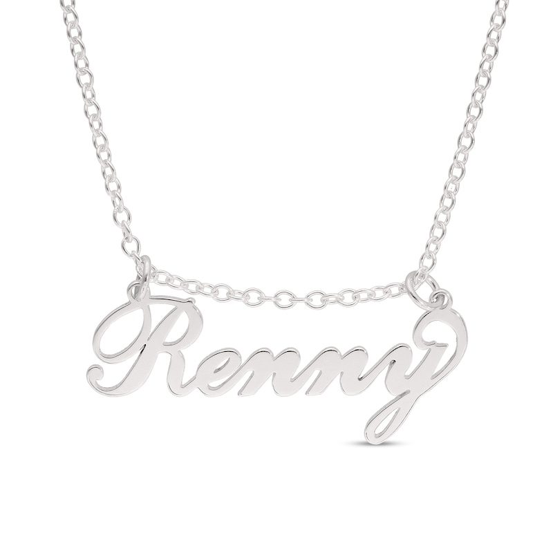 Sterling Silver Moveable Name Link Necklace - 16"