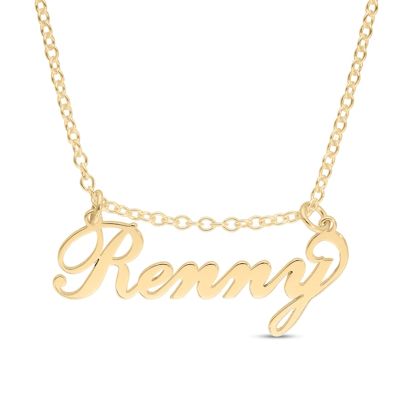 14K Gold Plated Moveable Name Link Necklace - 16"