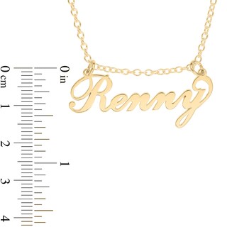 14K Gold Plated Moveable Name Link Necklace - 16"