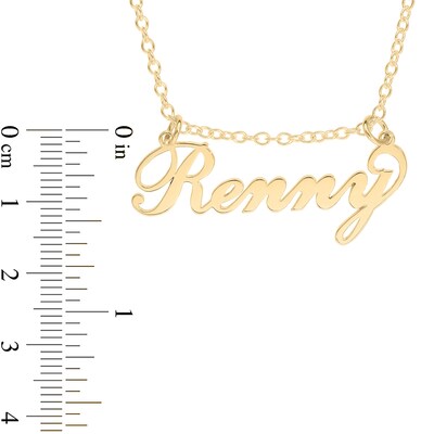 14K Gold Plated Moveable Name Link Necklace - 16"