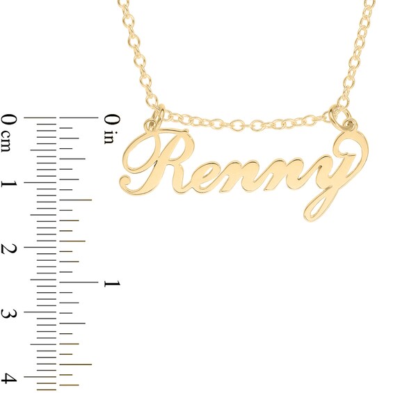 14K Gold Plated Moveable Name Link Necklace - 16"