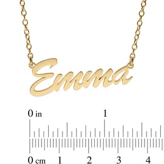 14K Gold Plated Small Script Name Rolo Necklace - 16"