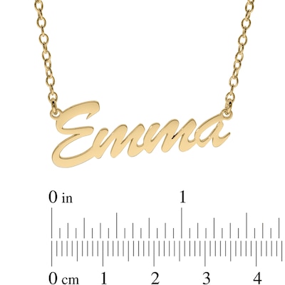 14K Gold Plated Small Script Name Rolo Necklace - 16"