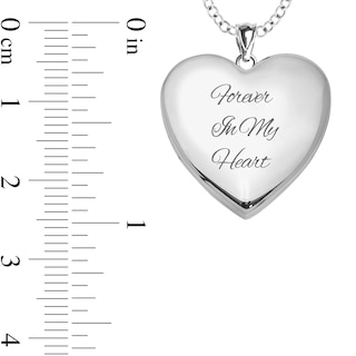 Sterling Silver Forever in My Heart Engravable Locket Pendant - 18"