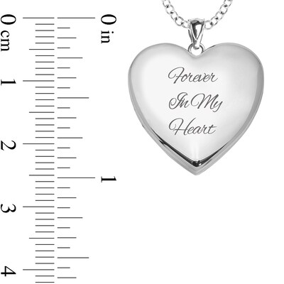Sterling Silver Forever in My Heart Engravable Locket Pendant - 18"