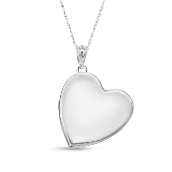 Engravable Heart Locket Pendant - 18"