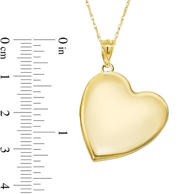 Engravable Heart Locket Pendant - 18"