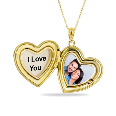 Engravable Heart Locket Pendant - 18"