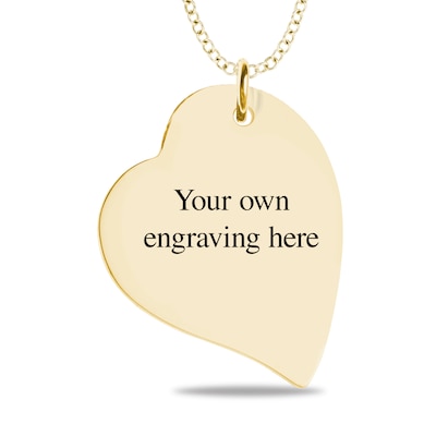 10K Solid Gold Photo Heart Pendant - 18"