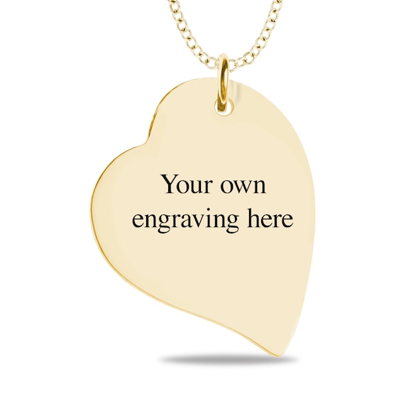 10K Solid Gold Photo Heart Pendant - 18"