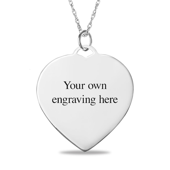 Diamond-Cut Photo Heart Pendant - 18"