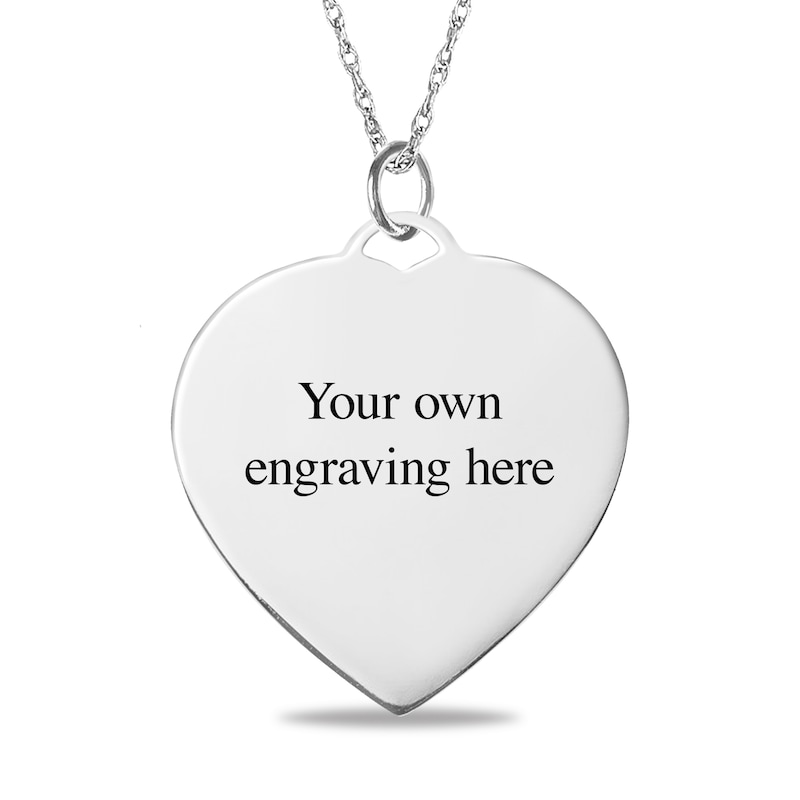 Main Image 2 of Diamond-Cut Photo Heart Pendant - 18"