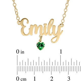 14K Gold Plated Birthstone Name Rolo Necklace - 16"