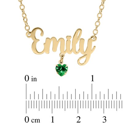 14K Gold Plated Birthstone Name Rolo Necklace - 16"