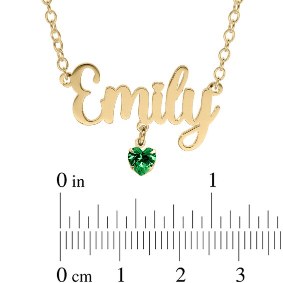 14K Gold Plated Birthstone Name Rolo Necklace - 16"