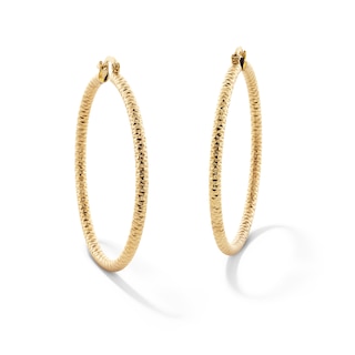 10K Gold Bonded Diamond-Cut Hoops