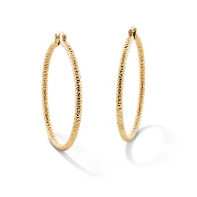 10K Gold Bonded Diamond-Cut Hoops
