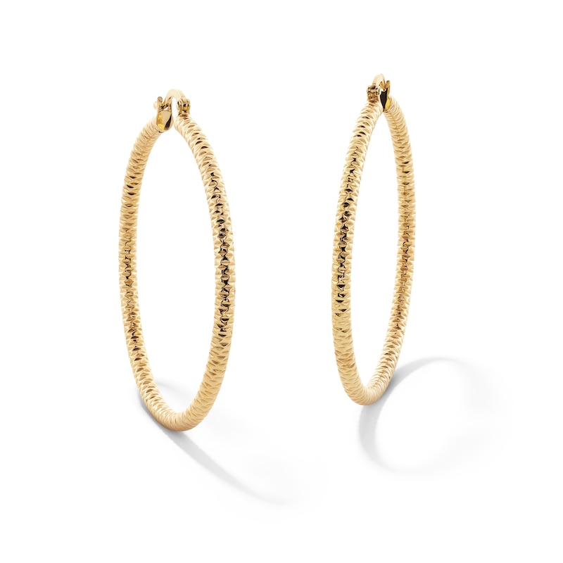 10K Gold Bonded Diamond-Cut Hoops