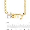 Thumbnail Image 3 of 14K Gold Plated CZ Block Name Curb Chain Necklace - 18"