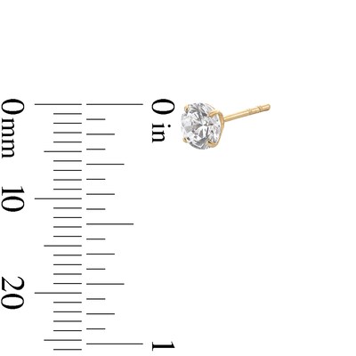 10K Gold CZ Round Studs and Pendant Set