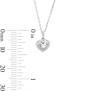 Sterling Silver CZ Heart Halo Studs and Pendant Set