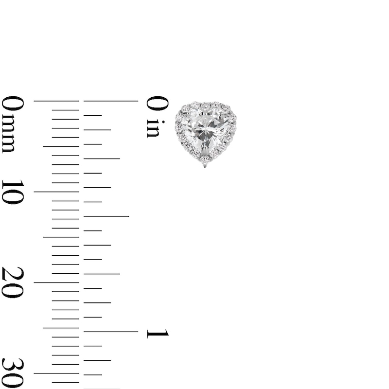 Main Image 4 of Sterling Silver CZ Heart Halo Studs and Pendant Set