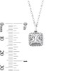 Thumbnail Image 2 of Sterling Silver CZ Square Halo Studs and Pendant Set