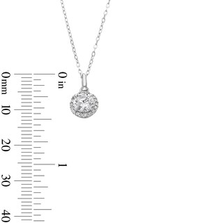 Sterling Silver CZ Round Halo Studs and Pendant Set