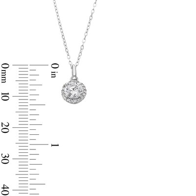Sterling Silver CZ Round Halo Studs and Pendant Set