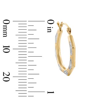 10K Hollow Gold Two-Tone Hoops
